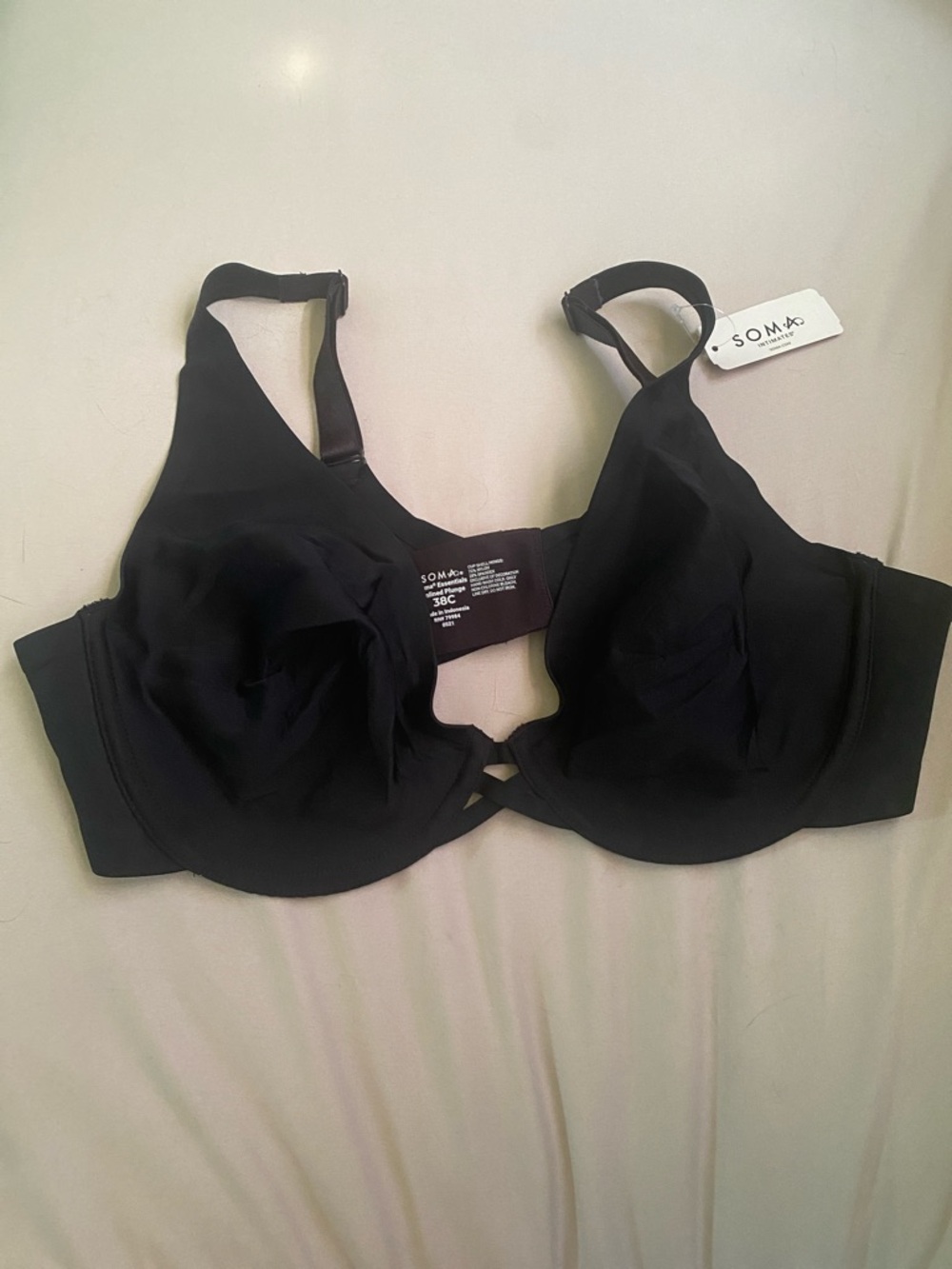 Soma black full coverage underwire bra 38C
